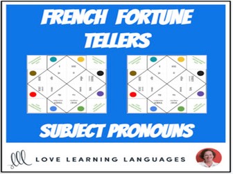 French Subject Pronouns - Pronoms Personnels - Fortune Tellers - Cootie Catchers