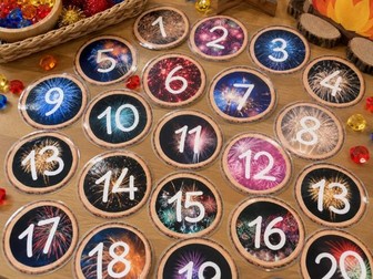 Fireworks Number Log Slices 1–20 | Bonfire Night EYFS Maths
