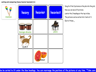 heavy heavier heaviest [1] [sorting and comparing]
