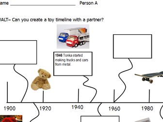 Co-operative learning activity 'History of Toys Timeline' KS1