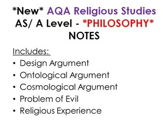 New AQA Religious Studies AS/ A Level - *PHILOSOPHY* NOTES