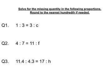 Algebra Proportions + Guidance