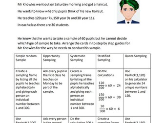 A-Level Maths: Sampling task and extension