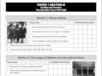 Conflict and Tension 1918-1939 - Topic checklist