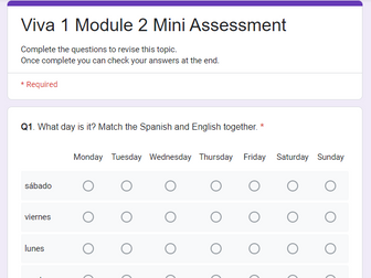 Viva 1 Module 2: Google form Assessment