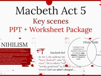 Macbeth Act 5 Revision/Character Study Analysis of language + stagecraft