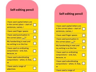 Editing pencil checklist