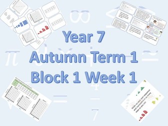 Planning for White Rose Maths Secondary  Autumn Term 1 Block 1 Week 1