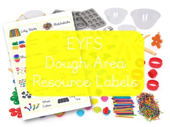 EYFS Dough Malleable Area Resource Labels