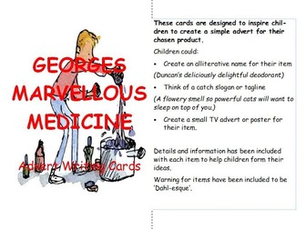 George's Marvellous Medicine Advert Writing Cards