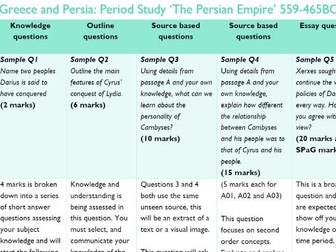 Persian Empire OCR GCSE exam question structure