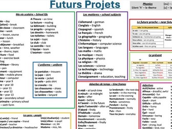 Y9 French knowledge organiser futurs projets