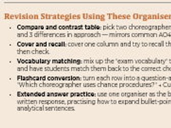 "Choreographer Knowledge Organisers – AO4 Dance"