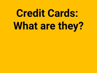 Credit Cards: What are they? – KS4 Lesson