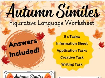 Autumn / Fall Simile Figurative Language English Workbook