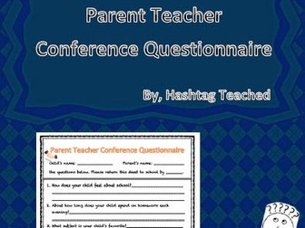 Parent Teacher Conference Questionnaire Template
