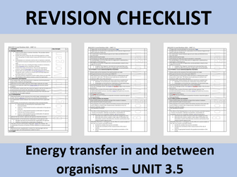 Biology A Level Revision Checklist Ecology (UNIT 3.5)