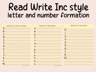 Read Write Inc handwriting style- writing guides-jam sponge- RWI handwriting lines