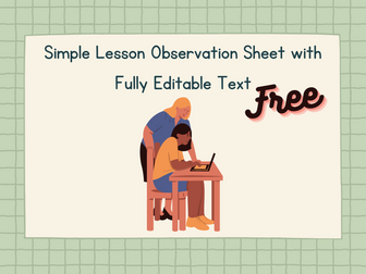 Lesson Observation Sheet - Free - Word and Pages