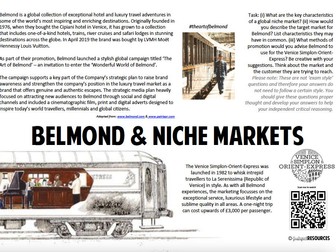 Niche markets and Belmond