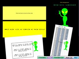Alien Code message generator tool - printable output