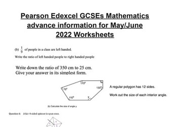 Advanced Information Worksheets (Pearson Edexcel GCSE Mathematics Foundation)