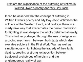 'My Boy Jack' and Wilfred Owen essay