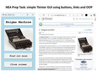 Python GUI programming activity for A-level Computer Science