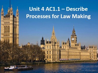 UNIT 4 AC1.1 DESCRIBE PROCESSES FOR LAW MAKING
