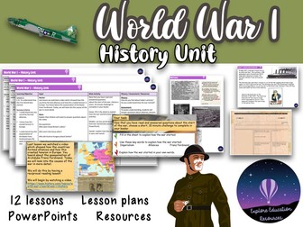 World War I Unit - 12 Outstanding History Lessons