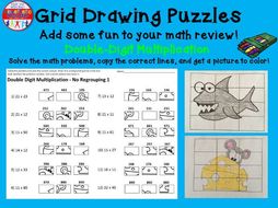 double digit multiplication worksheets grid drawing math