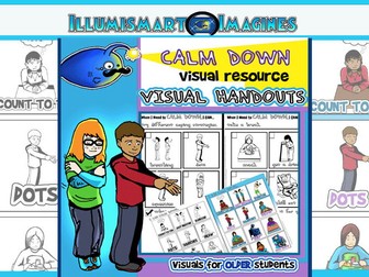 Calm Down Handouts and Checklists-Visuals for OLDER Students!