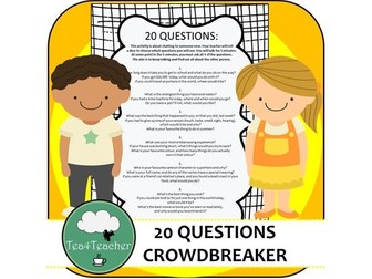 20 Questions CROWDBREAKER Get To Know You Activity