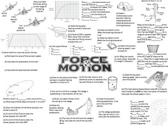 Edexcel IGCSE Forces and Motion Revision Placemat