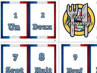 Display / Flash cards Les numeros ( Numbers in French)