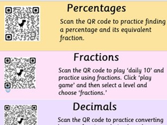 Maths fast finisher QR code games