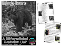 Differentiated Nonfiction Unit: Black Bears