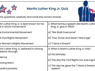 Martin Luther King Jr. Multiple Choice Quiz