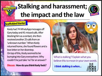 Stalking, Harassment + Law PSHE