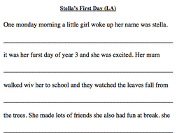 Differentiated Editing Worksheet