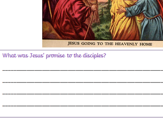 Worksheet for Jesus' ascension