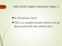 AQA Model Answer - A Christmas Carol – How does Dickens present society’s attitude towards ...