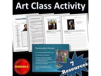 Art Class Activities Bundle | Worksheets | Presentations | Puzzles - EDITABLE