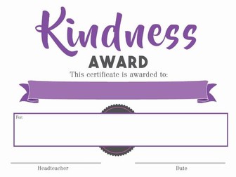 Certificate - Kindness Award