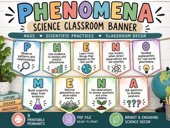 Science Phenomena Banner | NGSS Classroom Display & Bulletin Board Decor