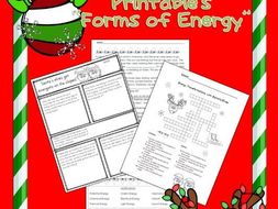 Christmas Science "Forms of Energy" Printables