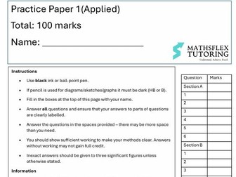 A level Applied Practice Paper /Solutions