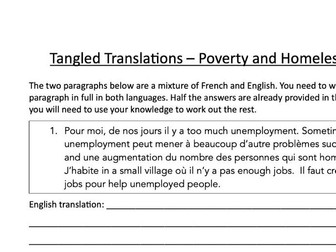 Tangled Translation - poverty and homelessness