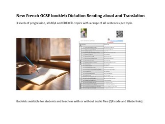 NEW French GCSE dictation, reading aloud and translation booklet