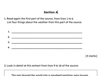 AQA GCSE English Language Paper 1 practice exam/mock: The Letter